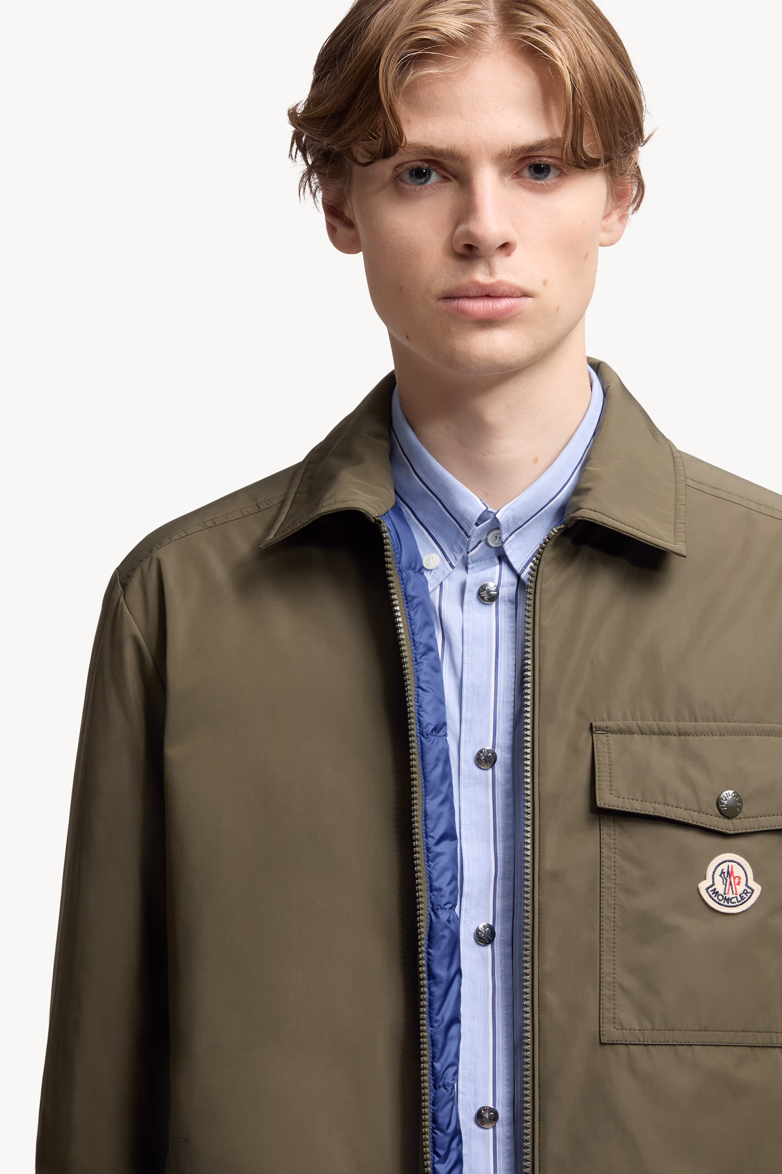 Vigeon Down Shirt Jacket Men Olive Green Moncler 6